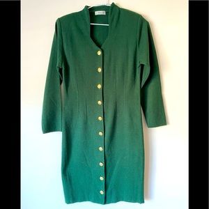 Craig Women’s 1990s Vintage Dark Forest Green Dress - S - Pre-owned